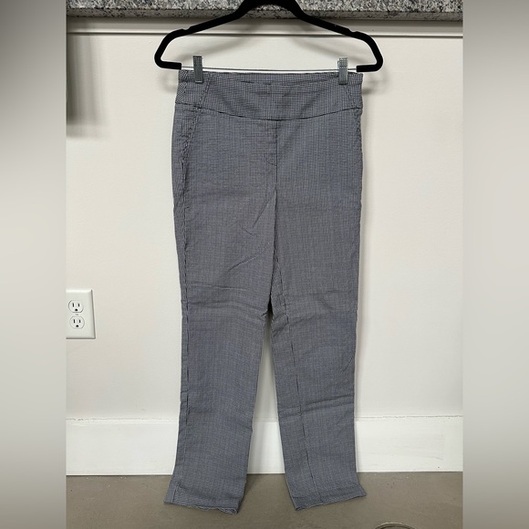 Hilary Radley Black and White Gingham Ankle Crop Pants - Picture 1 of 5